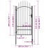 Puerta de jardín de acero negro 1x2,5