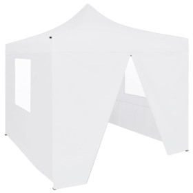Carpa plegable profesional con 4 paredes acero blanco 3x3