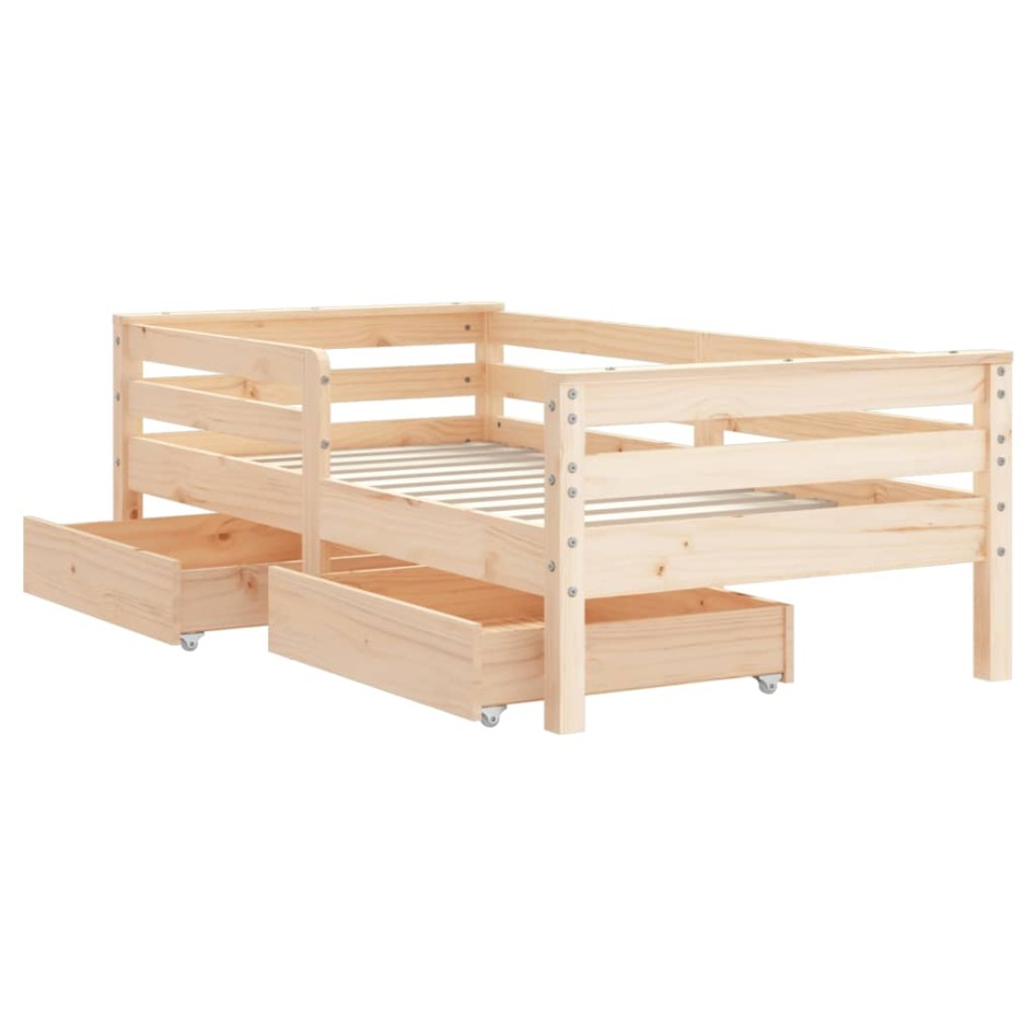 Estructura de cama para niños con cajones madera pino 70x140