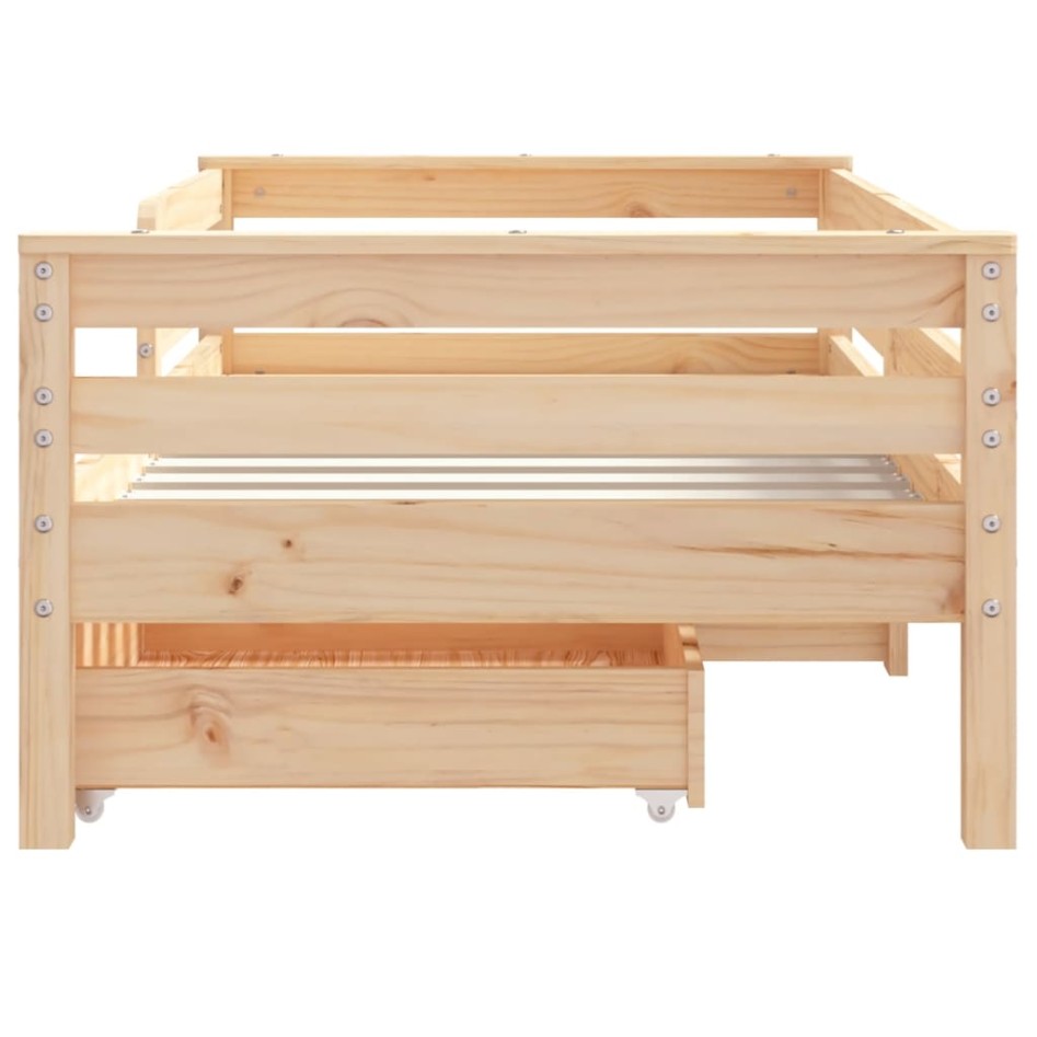 Estructura de cama para niños con cajones madera pino 70x140