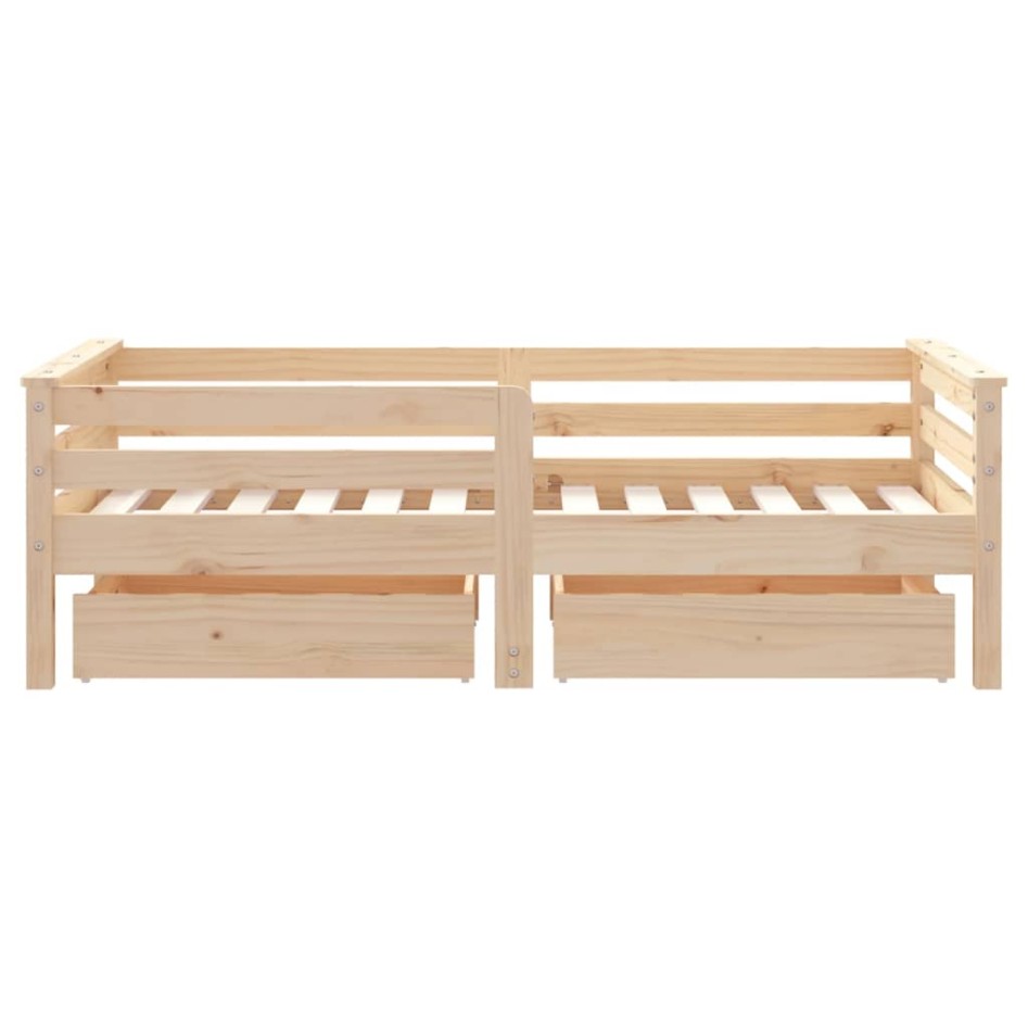 Estructura de cama para niños con cajones madera pino 70x140