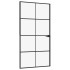 Puerta interior vidrio templado y aluminio negro 102x201,5
