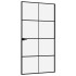 Puerta interior vidrio templado y aluminio negro 102x201,5