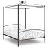 Estructura de cama con dosel metal negro 160x200