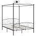 Estructura de cama con dosel metal negro 160x200