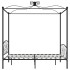 Estructura de cama con dosel metal negro 160x200