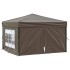 Carpa de fiesta plegable con paredes laterales gris taupe 3x3