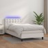 Cama box spring colchón y LED cuero sintético blanco 100x200