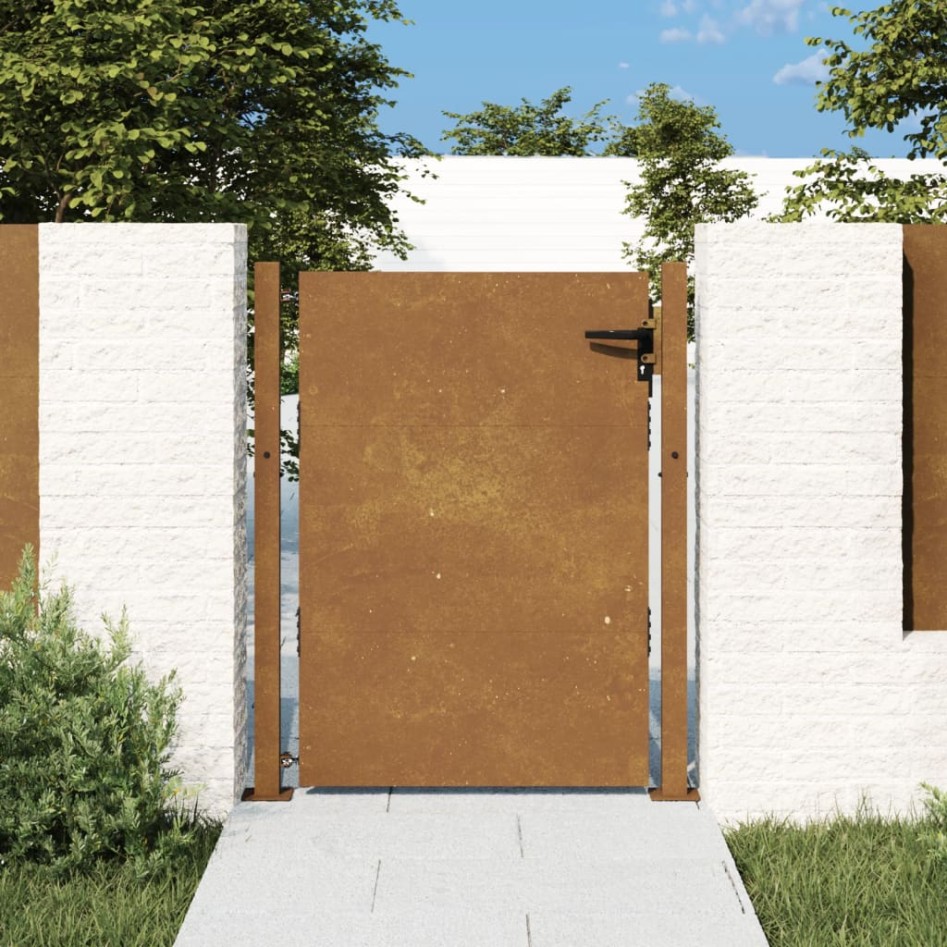 Puerta de jardín acero corten 105x155