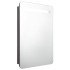 Armario de baño con espejo LED gris brillante 60x11x80