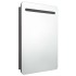 Armario de baño con espejo LED gris brillante 60x11x80