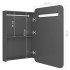 Armario de baño con espejo LED gris brillante 60x11x80