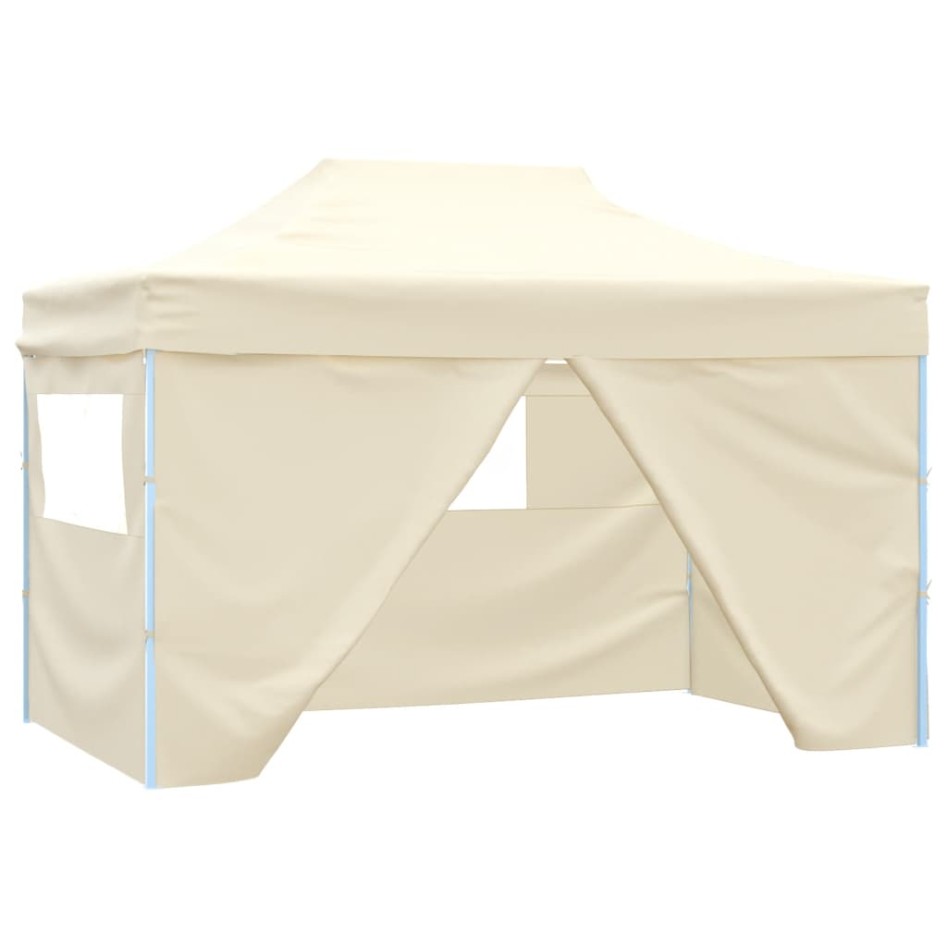 Carpa plegable profesional con 4 paredes acero color crema