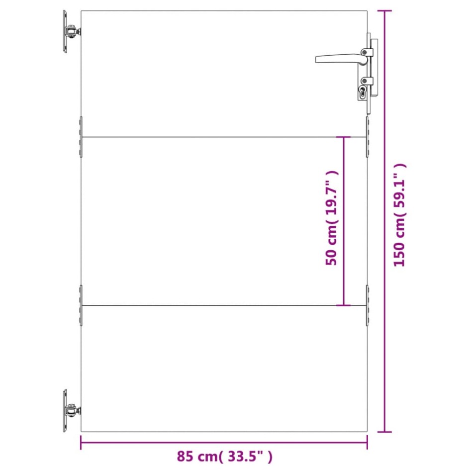 Puerta de jardín acero corten 85x150