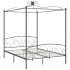 Estructura cama con dosel sin colchón metal gris 160x200