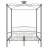 Estructura cama con dosel sin colchón metal gris 160x200