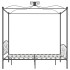 Estructura cama con dosel sin colchón metal gris 160x200