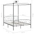Estructura cama con dosel sin colchón metal gris 160x200