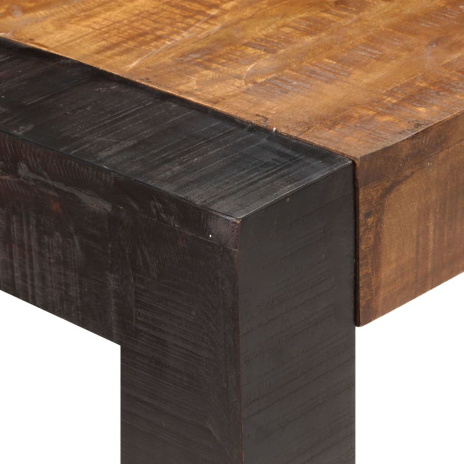 Mesa de comedor de madera maciza de mango rugosa 140x70x76