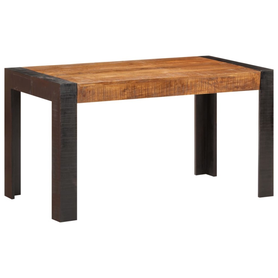 Mesa de comedor de madera maciza de mango rugosa 140x70x76