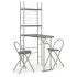 Juego de comedor plegable con estante 3 pzas MDF y acero