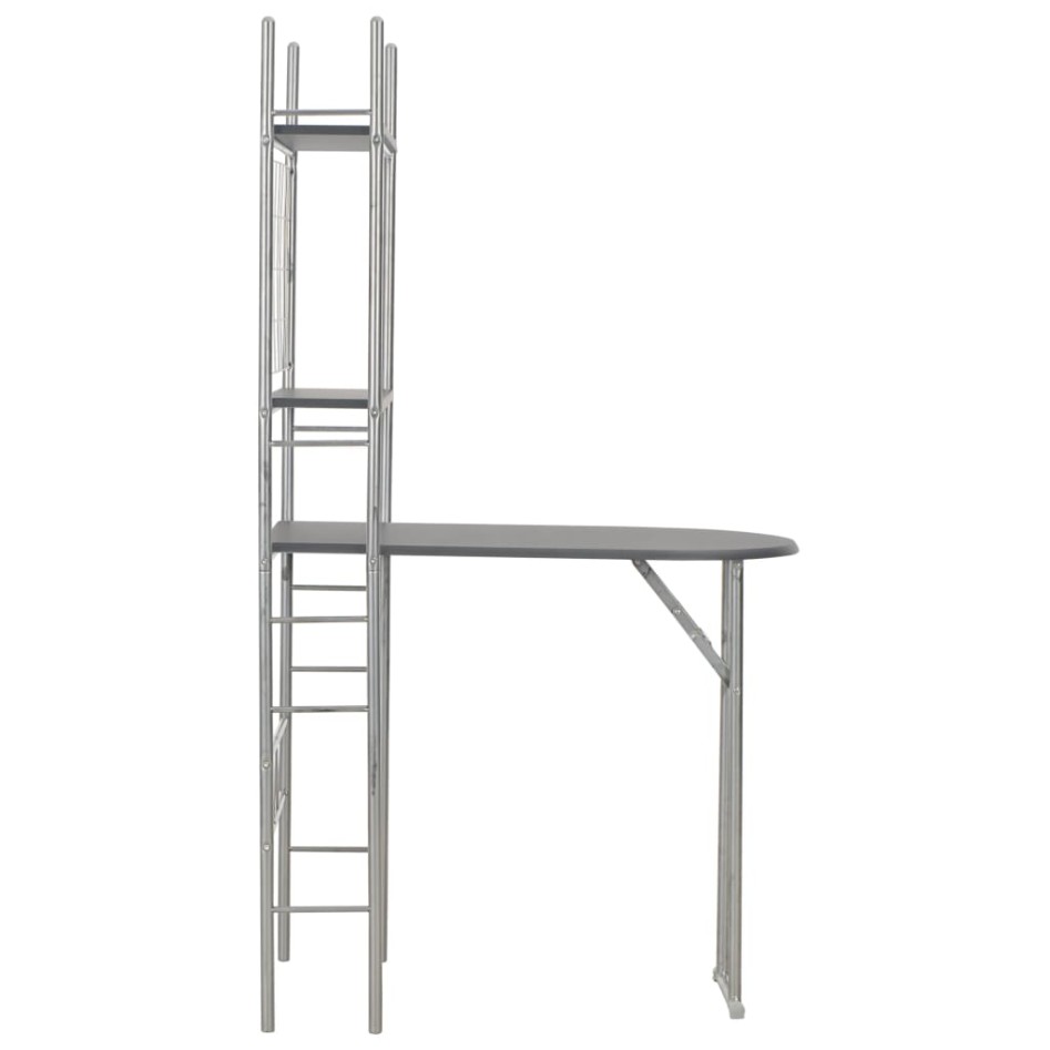 Juego de comedor plegable con estante 3 pzas MDF y acero