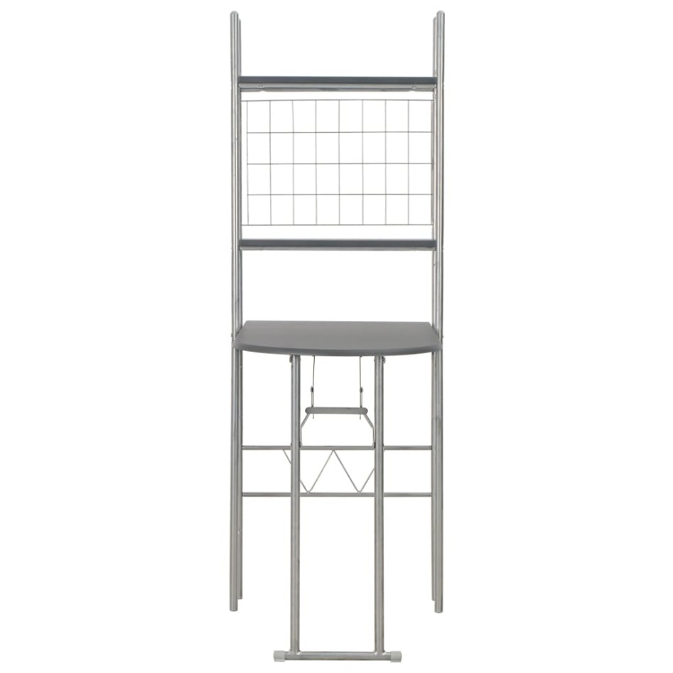 Juego de comedor plegable con estante 3 pzas MDF y acero