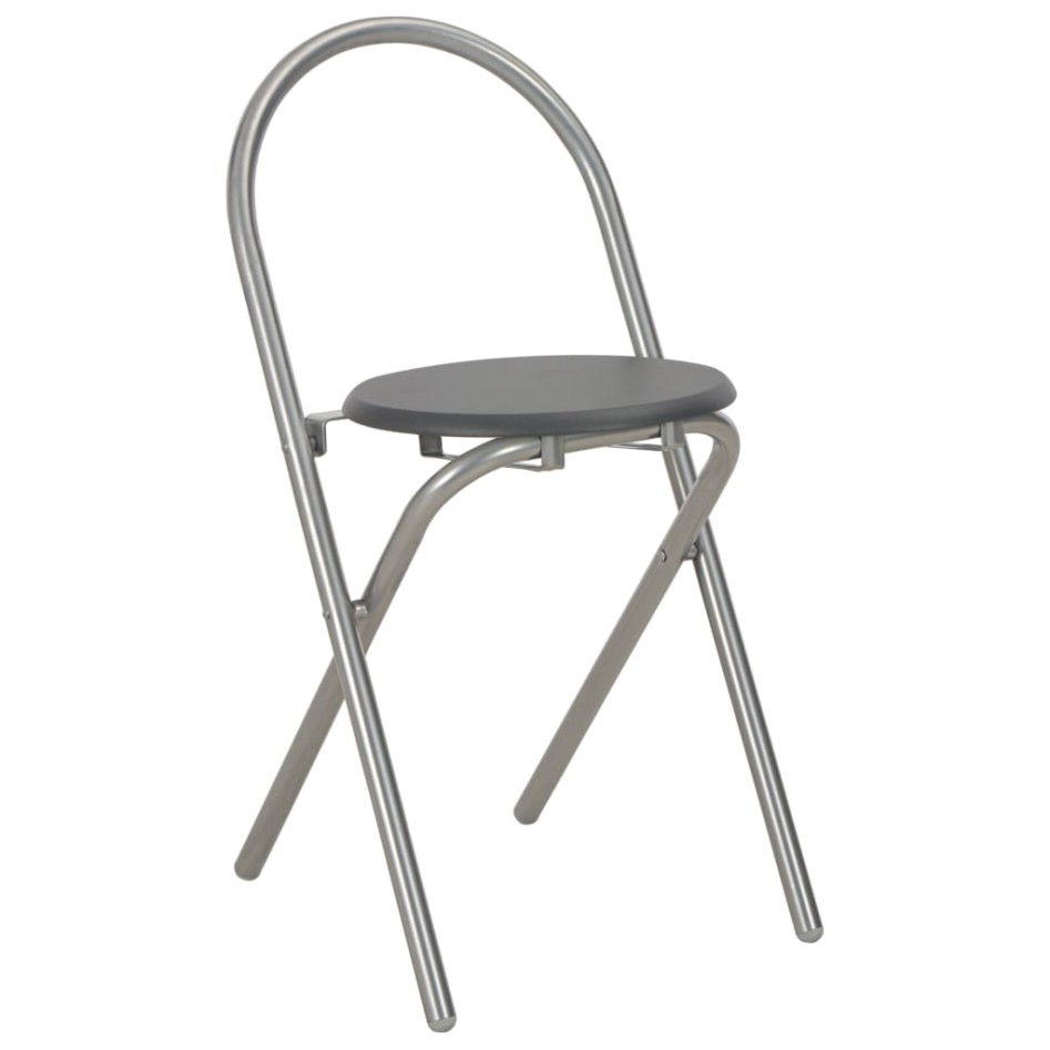 Juego de comedor plegable con estante 3 pzas MDF y acero