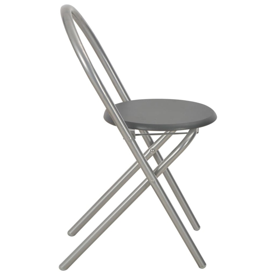 Juego de comedor plegable con estante 3 pzas MDF y acero