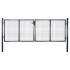 Puerta de malla de jardín acero galvanizado gris 289x75