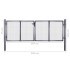 Puerta de malla de jardín acero galvanizado gris 289x75