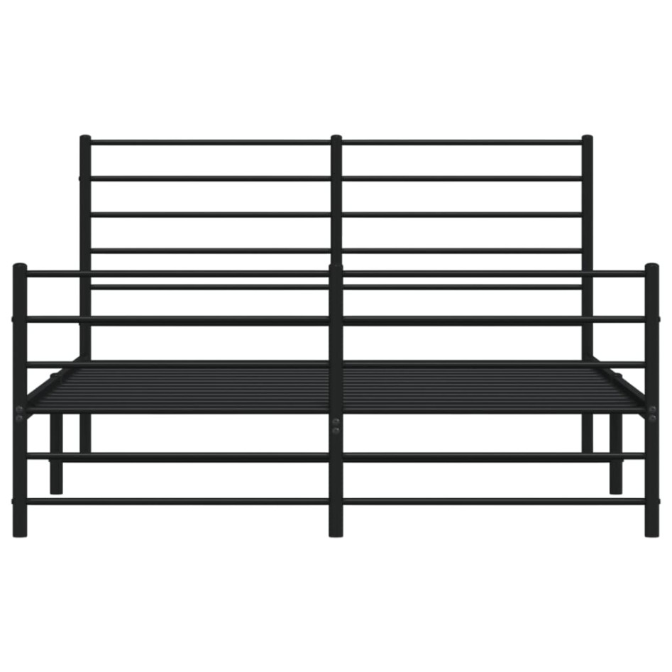 Estructura cama sin colchón con estribo metal negro 160x200