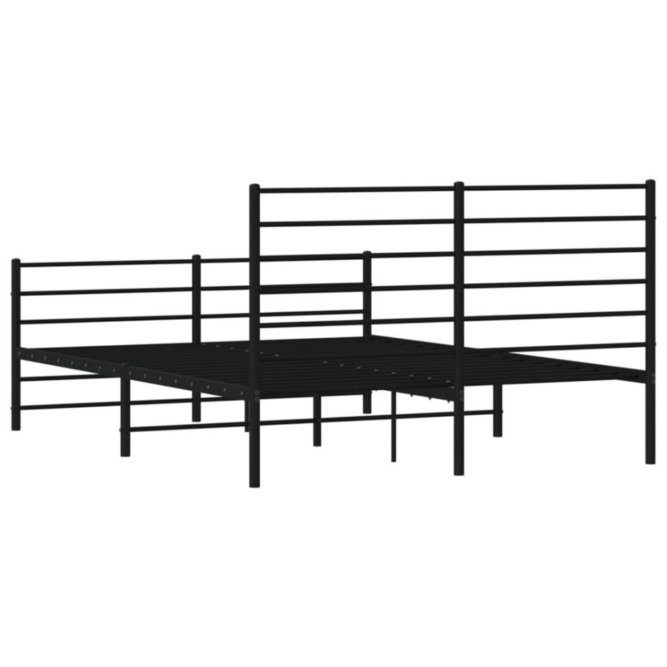 Estructura cama sin colchón con estribo metal negro 160x200