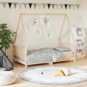 Estructura de cama para niños madera maciza de pino 80x160