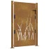 Puerta de jardín acero corten diseño hierba 105x155