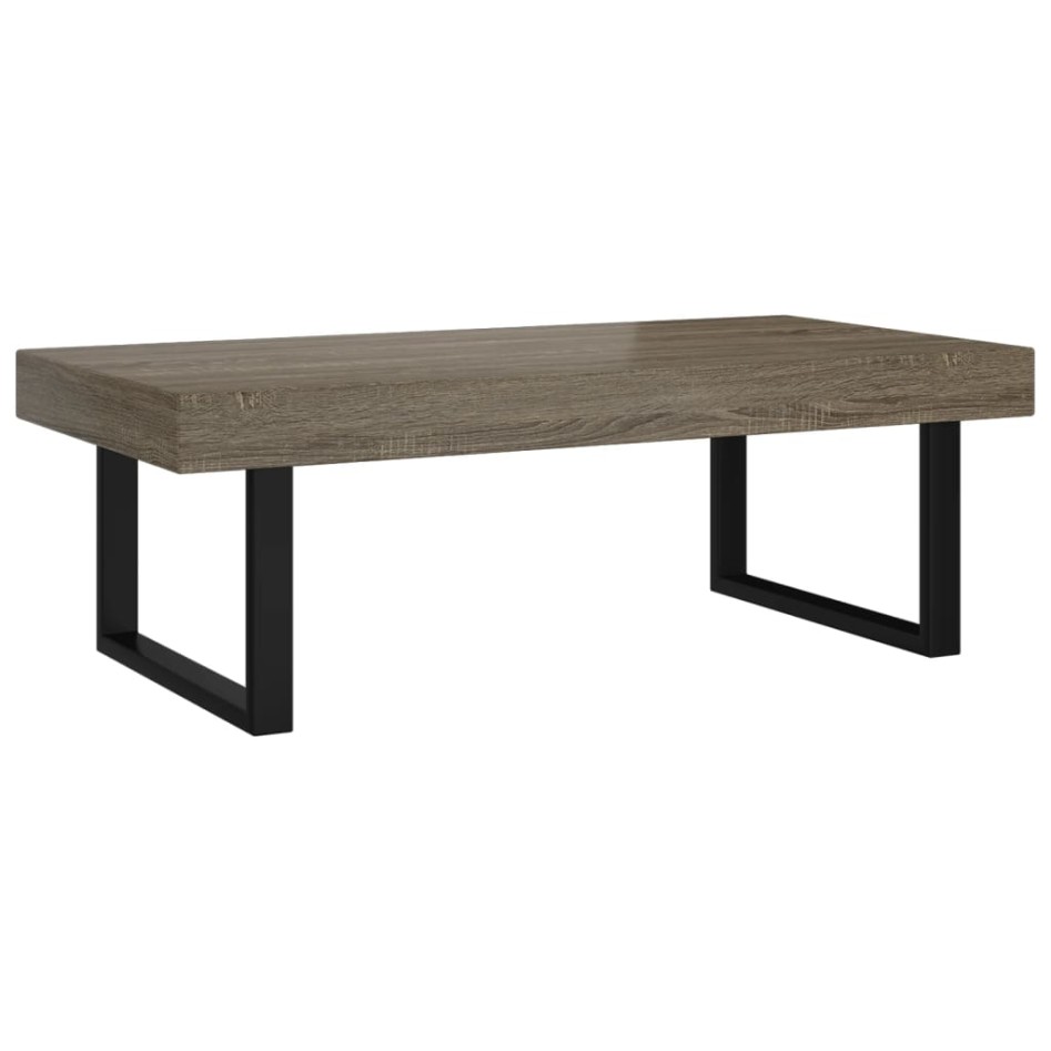 Mesa de centro MDF y hierro gris y negro 120x60x40
