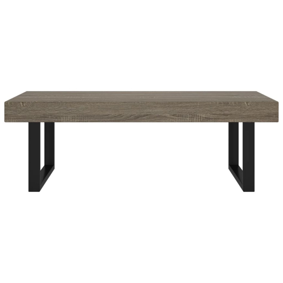 Mesa de centro MDF y hierro gris y negro 120x60x40