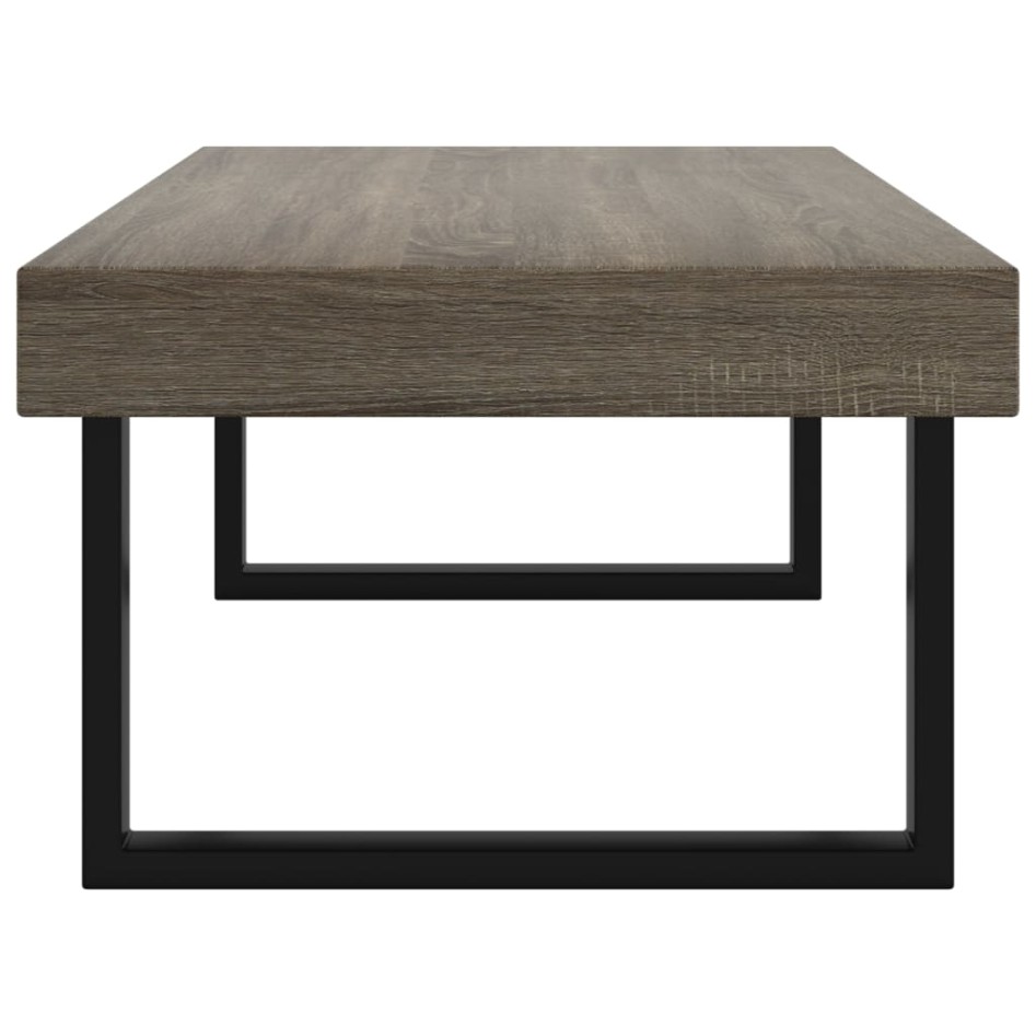 Mesa de centro MDF y hierro gris y negro 120x60x40