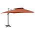 Sombrilla jardín voladiza cubierta doble terracota 300x300