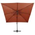 Sombrilla jardín voladiza cubierta doble terracota 300x300