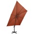 Sombrilla jardín voladiza cubierta doble terracota 300x300