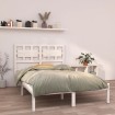 Estructura de cama de madera maciza blanca 140x200 cm