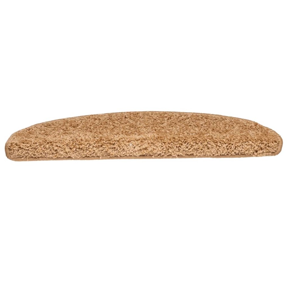 Alfombras de peldaños de escalera 15 uds beige 65x21x4