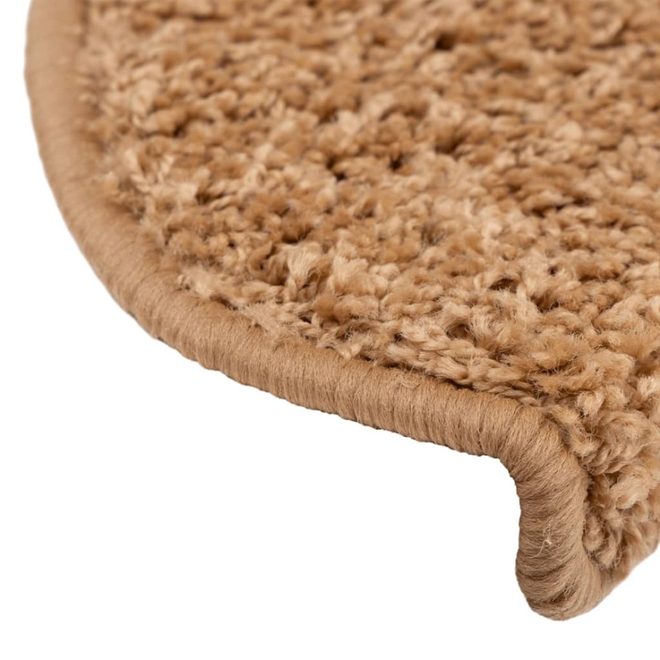 Alfombras de peldaños de escalera 15 uds beige 65x21x4