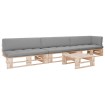 Muebles de palets 4 pzas y cojines madera pino impregnada