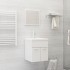 Juego de muebles de baño madera de ingeniería blanco