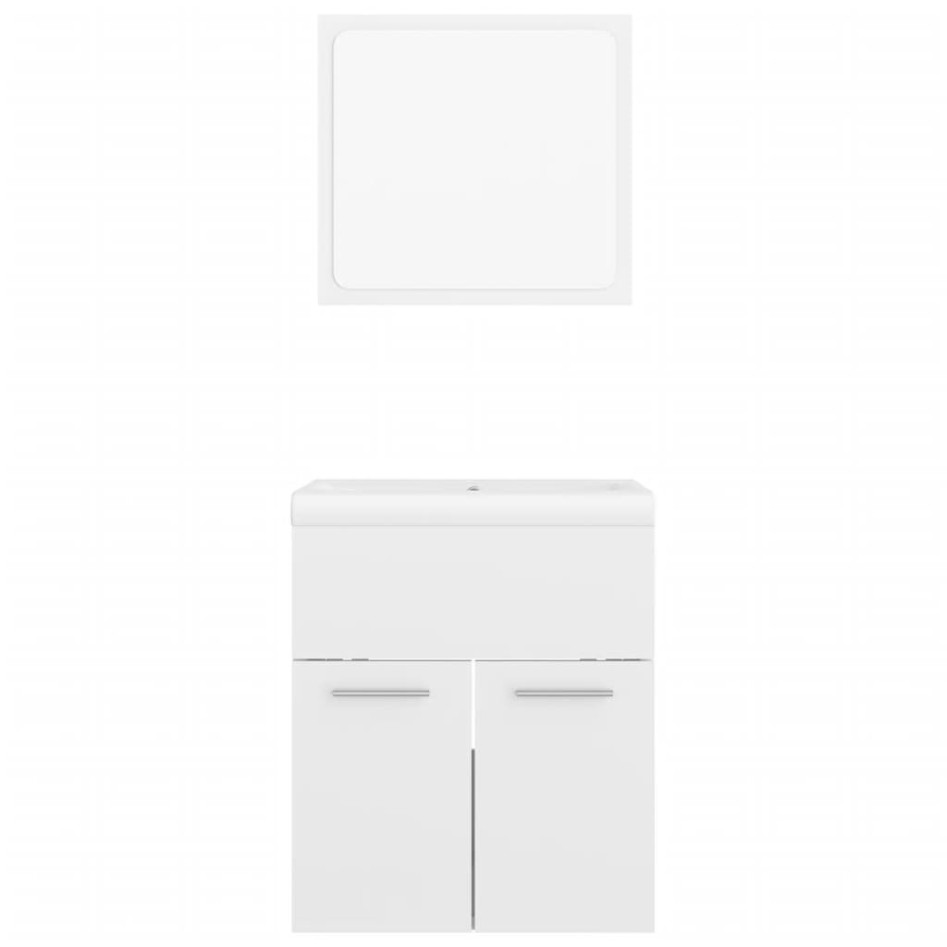 Juego de muebles de baño madera de ingeniería blanco