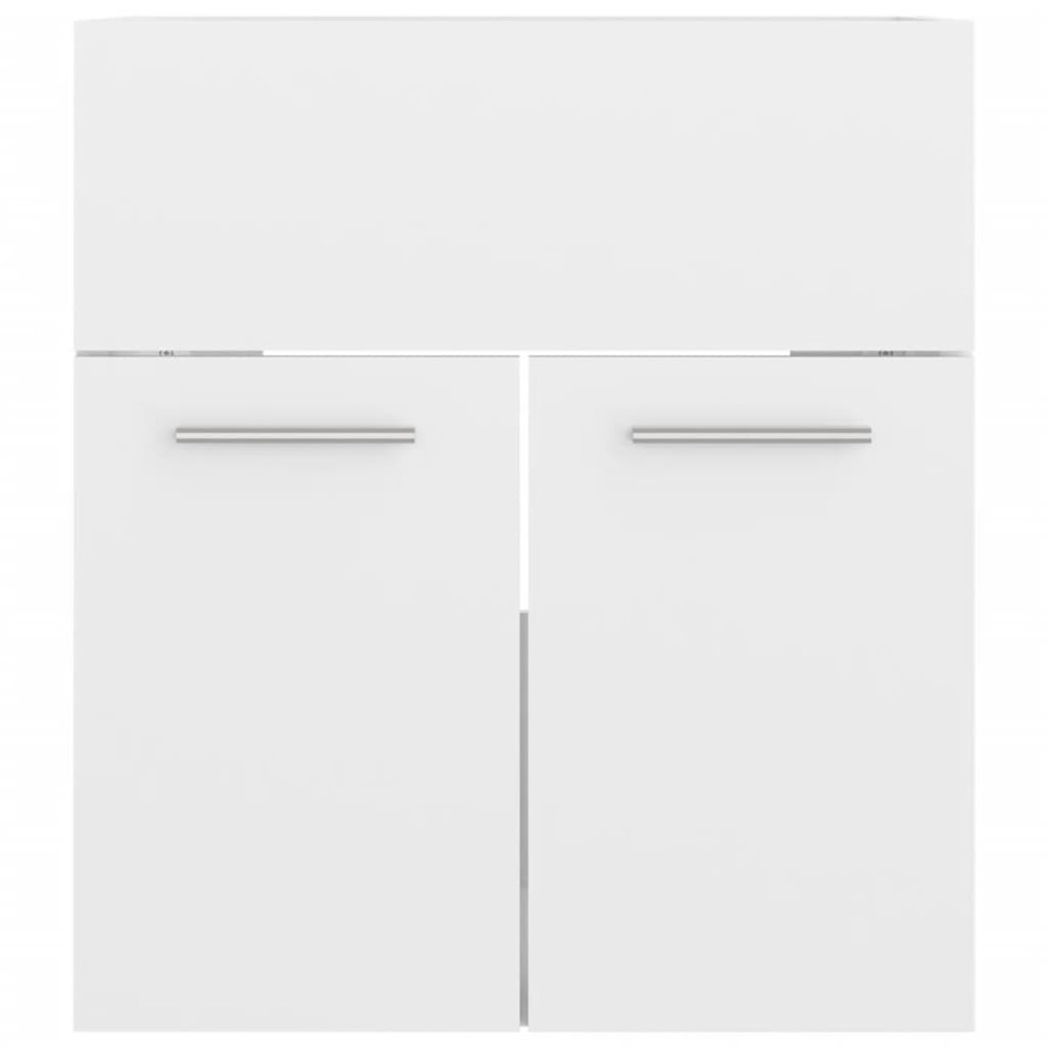 Juego de muebles de baño madera de ingeniería blanco