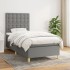 Cama box spring con colchón tela gris oscuro 100x200