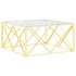Mesa de centro acero inoxidable y vidrio 80x80x40